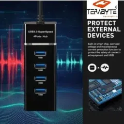 TERABYTE USB HUB 3.0 4 Port USB Hub 3.0 Adapter Cable with 5Gbps Speed, Laptop, PC Computers, with Led Indication USB Hub image 5