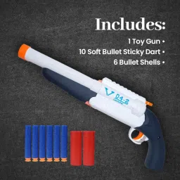 toy cloud Double Barreled Soft Dart Shooting Gun Toy with 6 Bullet Shells & 10 Foam Darts Guns & Darts image 3