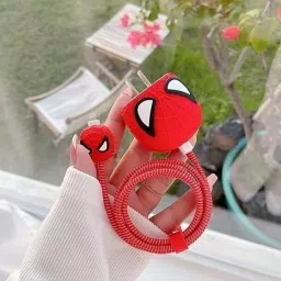 WTG Spider Charger Cover Red for iPhone 11/12/13/14 Pro Max, Cartoon Design Cable Protector-image-36