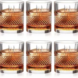 (Pack of 6) 310ml Crystal Whiskey Glasses for Drinking Bourbon , Cocktails , Home Party Glass Set Whisky Glass-picture-15