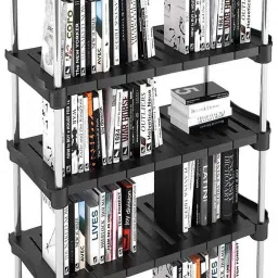 Super Smart Stackable and Durable, Easy to Assemble, Space Saving Rack Plastic Open Book Shelf-6