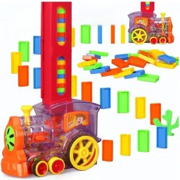 Domino Train Blocks Set with Lights & Sounds, Automatic Laying Toy for Kids-image-52