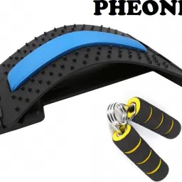 ANYTIME FITNESS COMBO OF MAGIC BACK SUPPORT STRETCHER with FOAM HAND GRIPPER Fitness Accessory Kit Kit-10