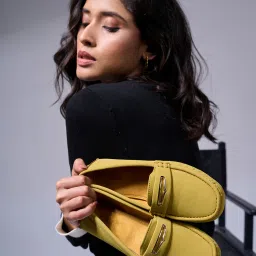 Yellow Soft & Premium Loafers For Women-image-75