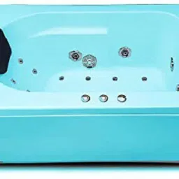 Prestige 4 Ft Jacuzzi with Bubble Bath & Back Massage- Cyan Blue Free-standing Bathtub-image-89