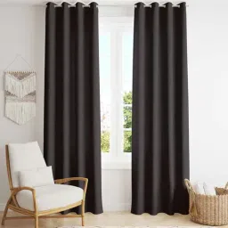 parda online Dark Brown Polyster Solid 5ft Blackout Eyelet Window/Door (2 Pc)-picture-18