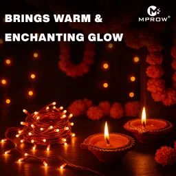 mprow 40 LEDs 11 m Orange Steady String Rice Lights image 4