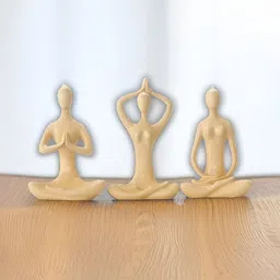 BECKON VENTURE Beige 3 Pieces Medium Figurine Showpiece-picture-19