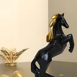 BECKON VENTURE Black & Gold Toned Horse Figurine Showpiece-picture-12