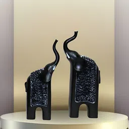 BECKON VENTURE Black 2 Pieces Animals Figurine Showpiece-picture-42