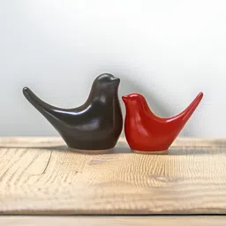 BECKON VENTURE Black & Red 2 Pieces Birds Figurine Showpieces-image-52