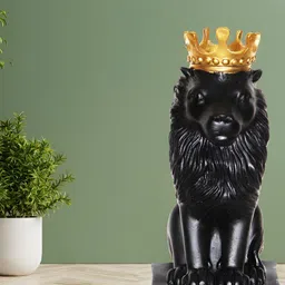 BECKON VENTURE Black Figurine Lion Showpiece-picture-33