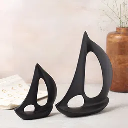Decor de Maison Black 2 Pieces Large Breeze Sailing Set Figurine Metal Showpiece-image-44