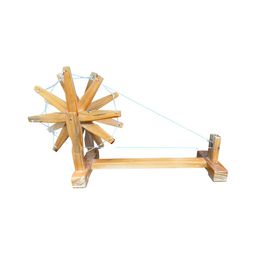 INDIA MEETS INDIA Brown & White Wooden Charkha  Curio Showpiece-image-24