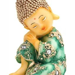 BECKON VENTURE Green & Beige Buddha Idol Showpiece-picture-42