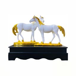 krishnagallery1 Gold-Toned & White 2 Pieces Horse Showpieces-image-82
