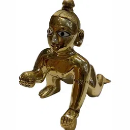 krishnagallery1 Gold-Toned Brass Religious Idol Showpiece-image-99