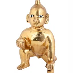 krishnagallery1 Gold-Toned Brass Religious Small Idol Showpiece-image-74