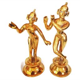 krishnagallery1 Gold Toned & White 2 Pieces Brass Religious Showpiece-image-93