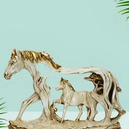 BECKON VENTURE Off White & Gold toned Birds and Animals Figurine Showpiece-picture-30