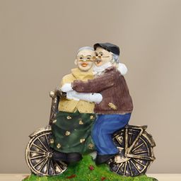 BECKON VENTURE White & Green Old Couple Figurine Showpiece-image-15