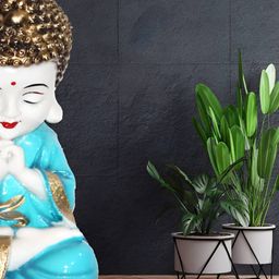 BECKON VENTURE White & Blue Tiny Buddha Idol Showpiece-image-42