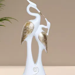 BECKON VENTURE White & Gold-Toned Tiny Figurine Birds Showpiece-picture-46