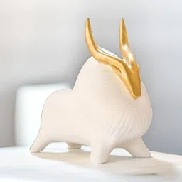 BECKON VENTURE White Yak Statue Decorative Showpiece-picture-10