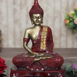 GW CREATIONS Red Buddha Idol Showpiece-image-55