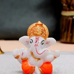 Ascension White & Red Lord Bappa Ganesha Showpiece-image-9