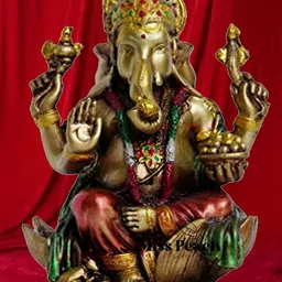 BECKON VENTURE Gold Toned & Green Religious Idol Showpiece-picture-10