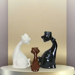 BECKON VENTURE White 3 Pieces Cat Family Statue  Showpiece-image-52