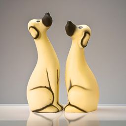 BECKON VENTURE Beige & Black 2 Pieces Dogs Figurine Showpiece-image-54