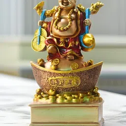 BECKON VENTURE Gold toned & Blue Buddha Idol Showpiece-picture-40