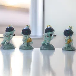 BECKON VENTURE Black & Blue 4 Pieces Medium Figurine Showpiece-picture-36