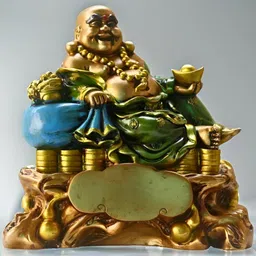 BECKON VENTURE Gold Toned & Blue Fengshui Figurine Showpiece-picture-21