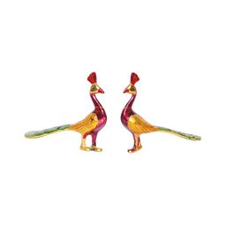 Kridaykraft Red & Gold Toned 2 Pieces Peacock Figurine Showpieces-image-58