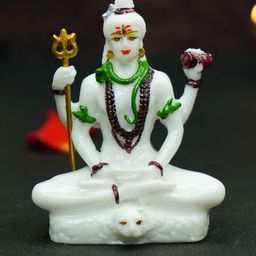 Ekhasa White & Green Lord Shiva For Car Dashboard-image-33