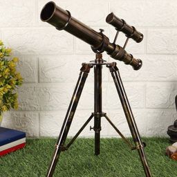 EXIM DECOR Rust Double Barrel Telescope Curio Showpiece-image-26