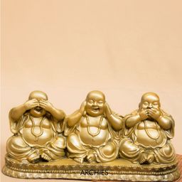 Archies Gold-Toned Laughing Buddha Showpiece-image-8