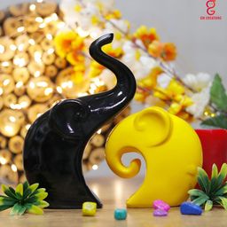 GW CREATIONS Black & Yellow 2 Pieces Figurine Showpieces-image-35