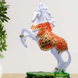 GW CREATIONS White & Red Horse Figurine Showpiece-image-78