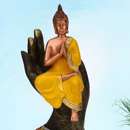 GW CREATIONS Yellow Buddha Showpiece-image-18