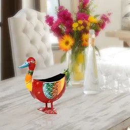 HANDICRAFTS PARADISE Red & Yellow Figurine  Duck shaped Showpiece-image-56