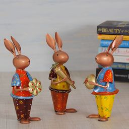 HANDICRAFTS PARADISE Red & Beige Rabbit Figurine Showpiece-image-40
