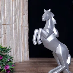GW CREATIONS Silver Toned Horse Figurine Showpiece-41