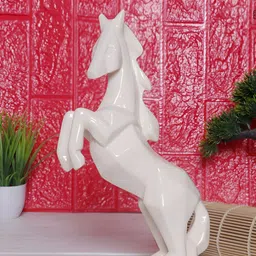 GW CREATIONS White Horse Figurine Showpiece-55