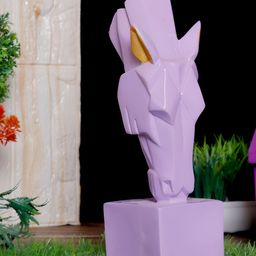 GW CREATIONS Purple & Gold toned Horse Figurine Showpiece-42