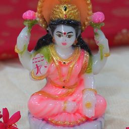 Gallery99 Pink Handpainted Lord Laxmi Idol Showpiece-image-66