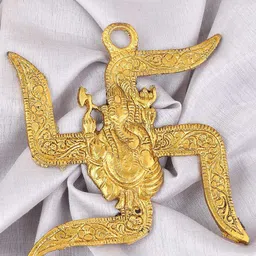 MEMOIR Gold-Plated Swastik Ganesh Showpiece-image-5